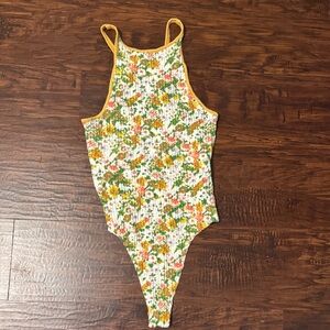Floral Ribbed Bodysuit